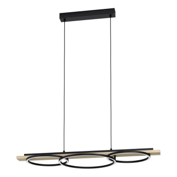 Eglo - LED ljusreglerad ljuskrona på textilsladd 2xLED/12,5W/230V+1xLED/15,5W 3000K beige/svart