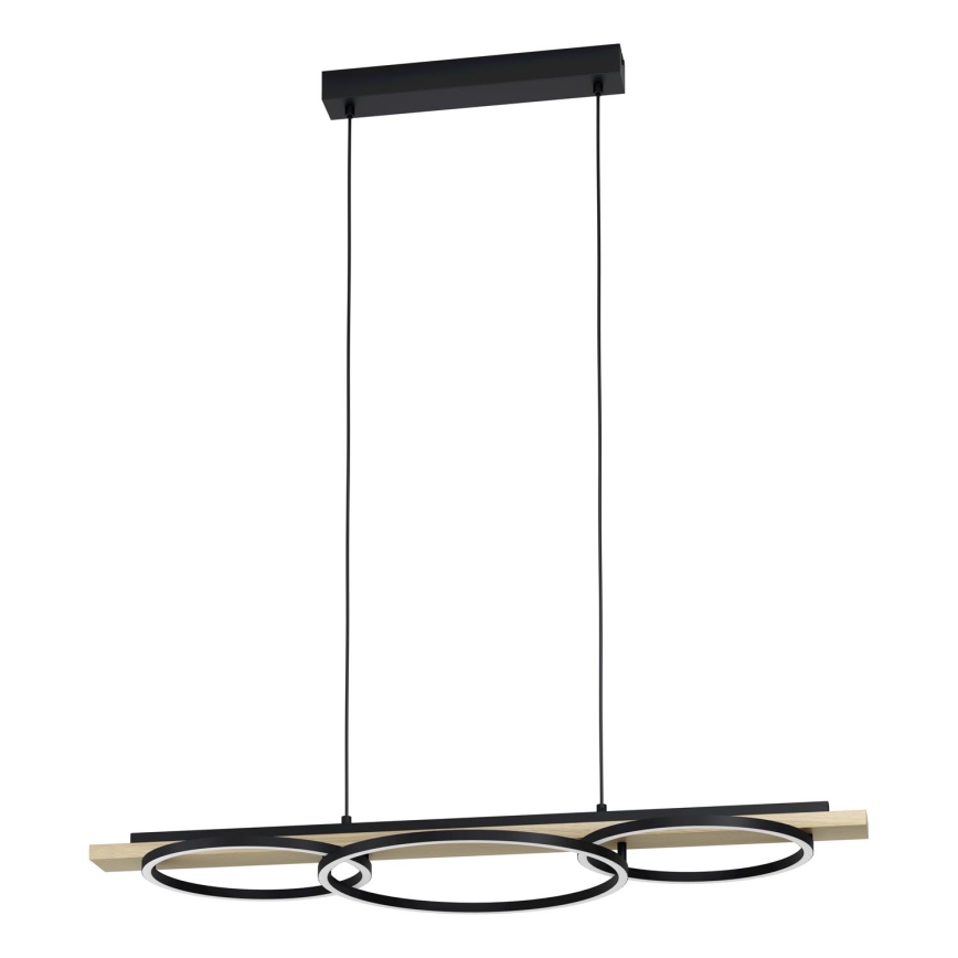 Eglo - LED ljusreglerad ljuskrona på textilsladd 2xLED/12,5W/230V+1xLED/15,5W 3000K beige/svart