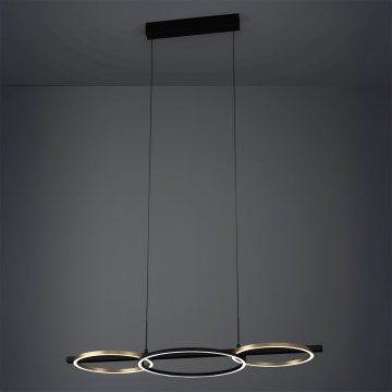 Eglo - LED ljusreglerad ljuskrona på textilsladd 2xLED/12,5W/230V + LED/15,5W 3000K svart