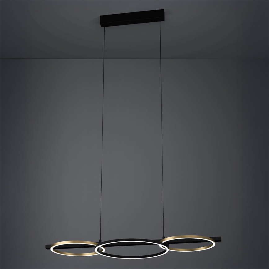 Eglo - LED ljusreglerad ljuskrona på textilsladd 2xLED/12,5W/230V + LED/15,5W 3000K svart