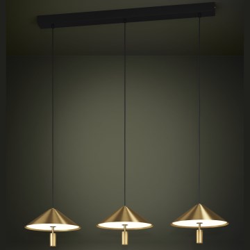 Eglo - LED ljusreglerad ljuskrona på textilsladd 3xLED/12W/230V 3000K guld