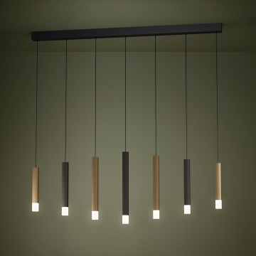 Eglo - LED ljusreglerad ljuskrona på textilsladd 7xLED/3,1W/230V 3000K antracit/guld