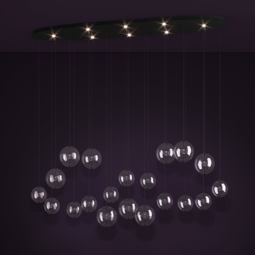 Eglo - LED ljusreglerad ljuskrona på textilsladd 8xLED/4,2W/230V 3000K genomskinlig