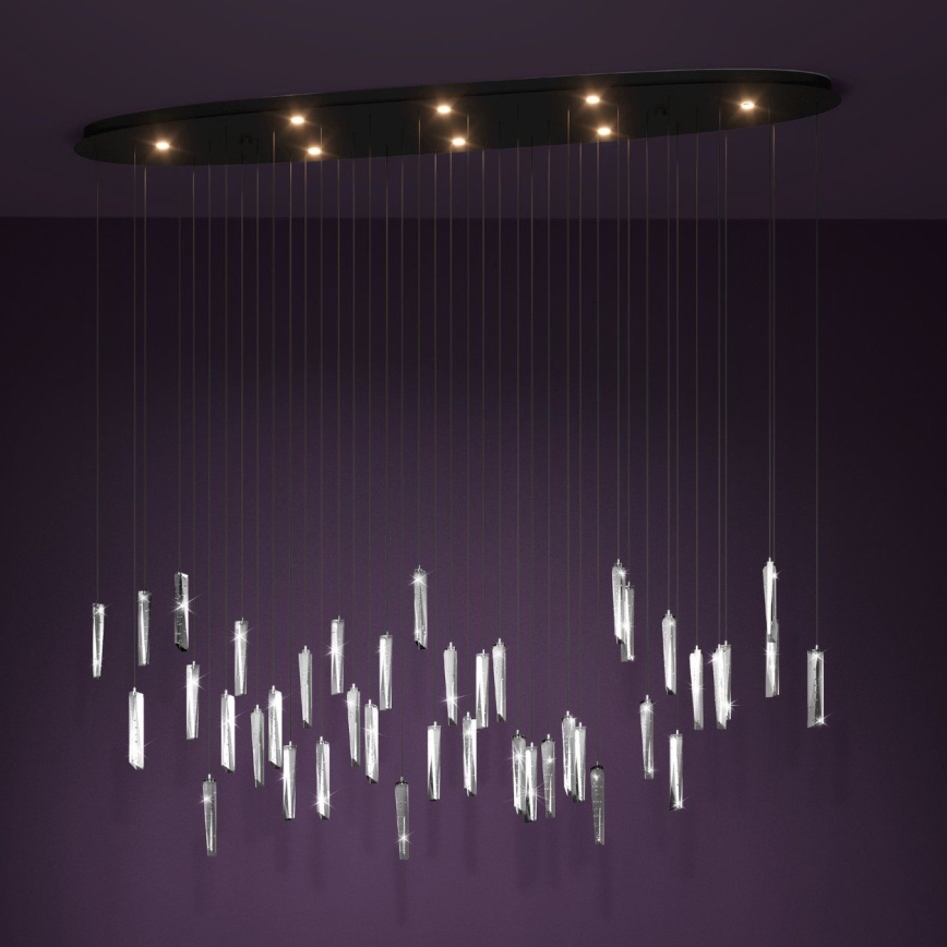 Eglo - LED ljusreglerad ljuskrona på textilsladd 8xLED/4,2W/230V 3000K genomskinlig