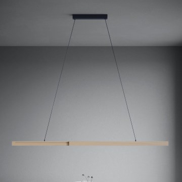 Eglo - LED ljusreglerad ljuskrona på textilsladd LED/21W/230V 3000K brun