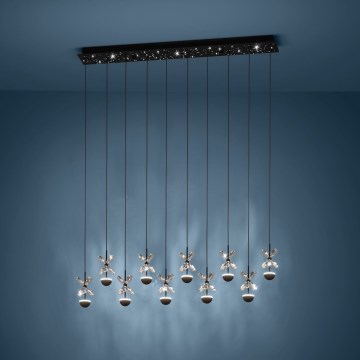Eglo - LED ljusreglerad ljuskrona på textilsladd LED/23W/230V 3000K svart