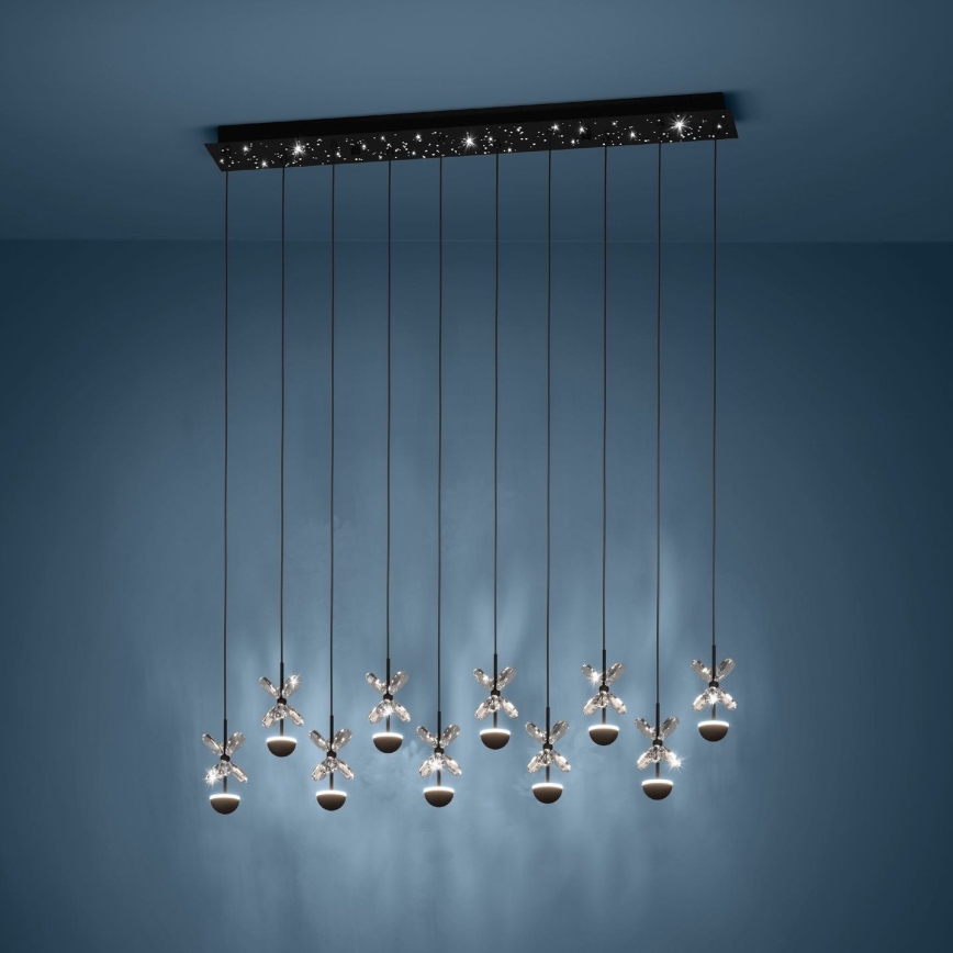 Eglo - LED ljusreglerad ljuskrona på textilsladd LED/23W/230V 3000K svart