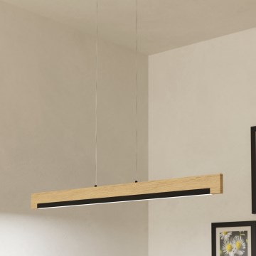 Eglo - LED ljusreglerad ljuskrona på textilsladd LED/25,5W/230V 3000K svart/beige
