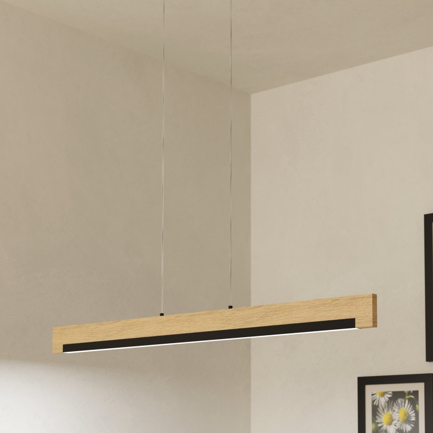 Eglo - LED ljusreglerad ljuskrona på textilsladd LED/25,5W/230V 3000K svart/beige