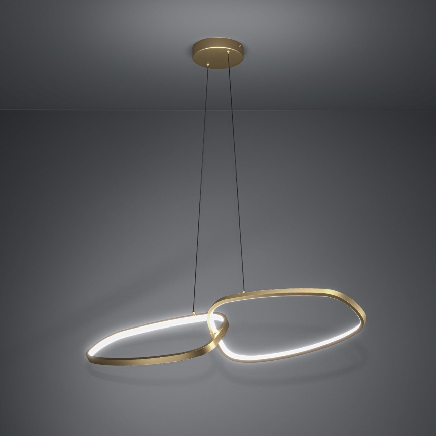 Eglo - LED ljusreglerad ljuskrona på textilsladd LED/37,5W/230V 3000K guld