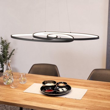 Eglo - LED ljusreglerad ljuskrona på textilsladd LED/38W/230V