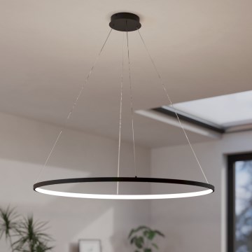 Eglo - LED ljusreglerad ljuskrona på textilsladd LED/40W/230V 2700-6500K svart + fjärrkontroll