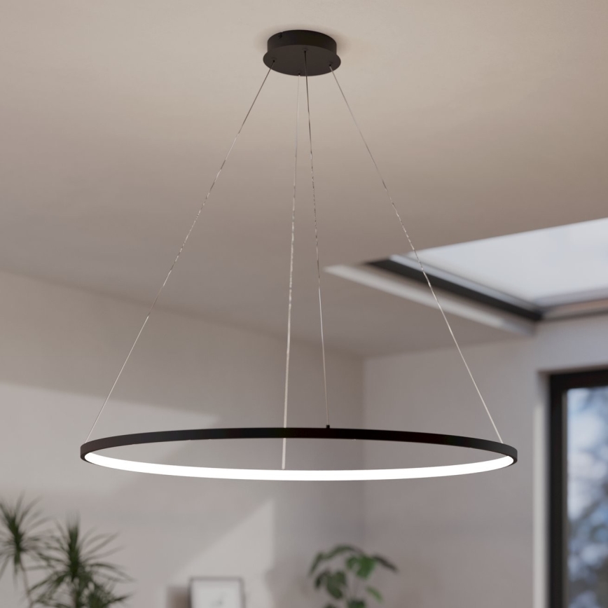 Eglo - LED ljusreglerad ljuskrona på textilsladd LED/40W/230V 2700-6500K svart + fjärrkontroll