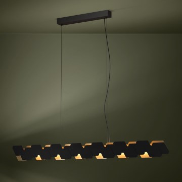 Eglo - LED ljusreglerad ljuskrona på textilsladd LED/44W/230V 3000K svart/guld