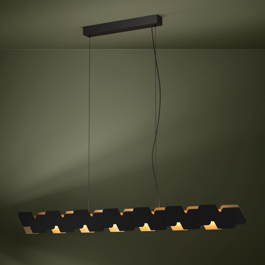 Eglo - LED ljusreglerad ljuskrona på textilsladd LED/44W/230V 3000K svart/guld