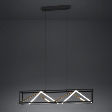 Eglo - LED ljusreglerad ljuskrona på textilsladd LED/46W/230V 2700-6500K svart/guld + fjärrkontroll