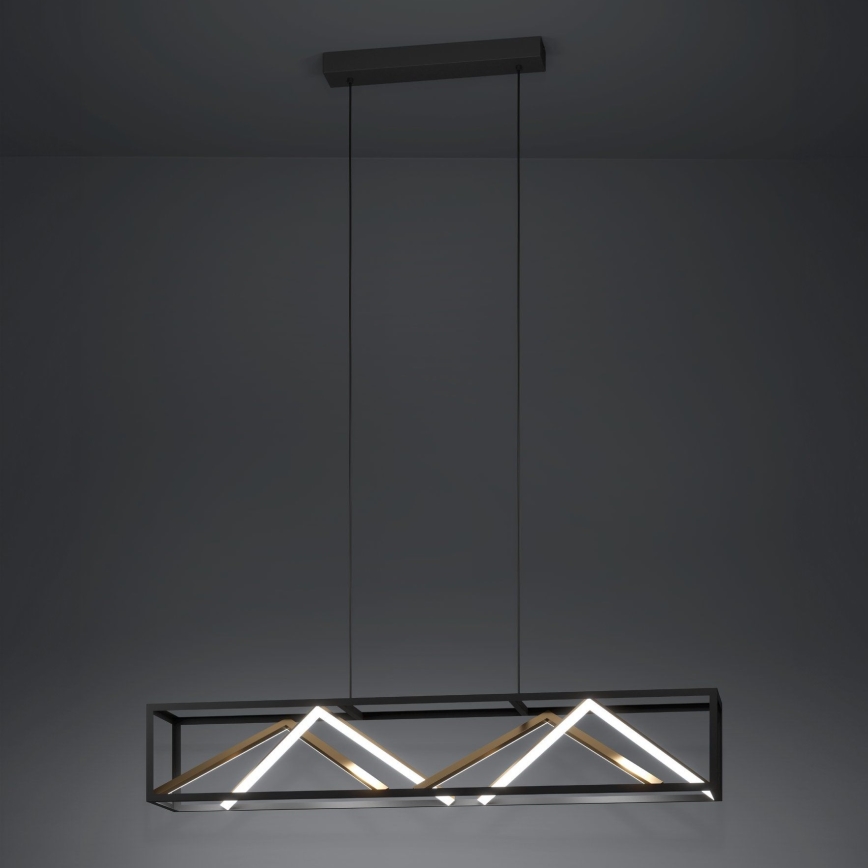 Eglo - LED ljusreglerad ljuskrona på textilsladd LED/46W/230V 2700-6500K svart/guld + fjärrkontroll