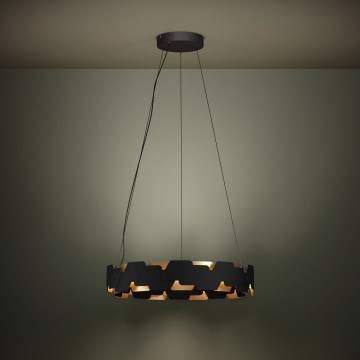 Eglo - LED ljusreglerad ljuskrona på textilsladd LED/72W/230V 3000K svart/guld