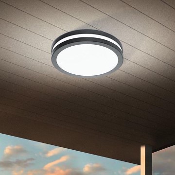 Eglo - LED ljusreglerad taklampa till badrum LOCANA-C LED/14W/230V Bluetooth IP44 antracit