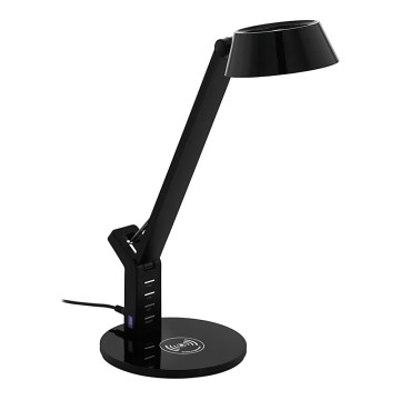 Eglo - LED ljusreglerad touch bordslampa  med trådlös laddning  LED/4,8W/230V svart 