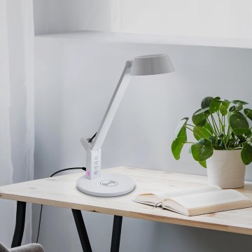 Eglo - LED ljusreglerad touch bordslampa  med trådlös laddning  LED/4,8W/230V vit 