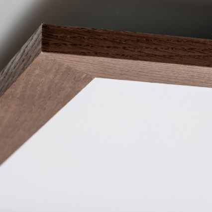 Eglo - LED RGB Ljusreglerad fäst panel SALOBRENA-C WOOD LED/30,5W/230V 2700-6500K 64x64 cm mörkbrun + fjärrkontroll