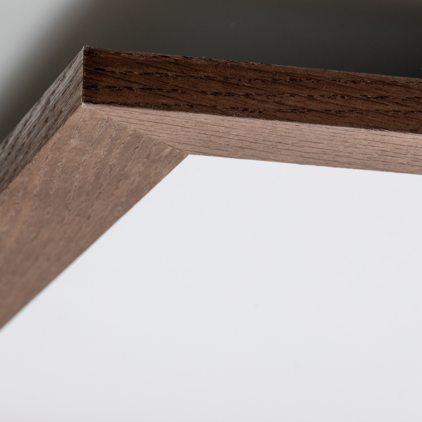 Eglo - LED RGB Ljusreglerad fäst panel SALOBRENA-C WOOD LED/30,5W/230V 2700-6500K 64x64 cm mörkbrun + fjärrkontroll