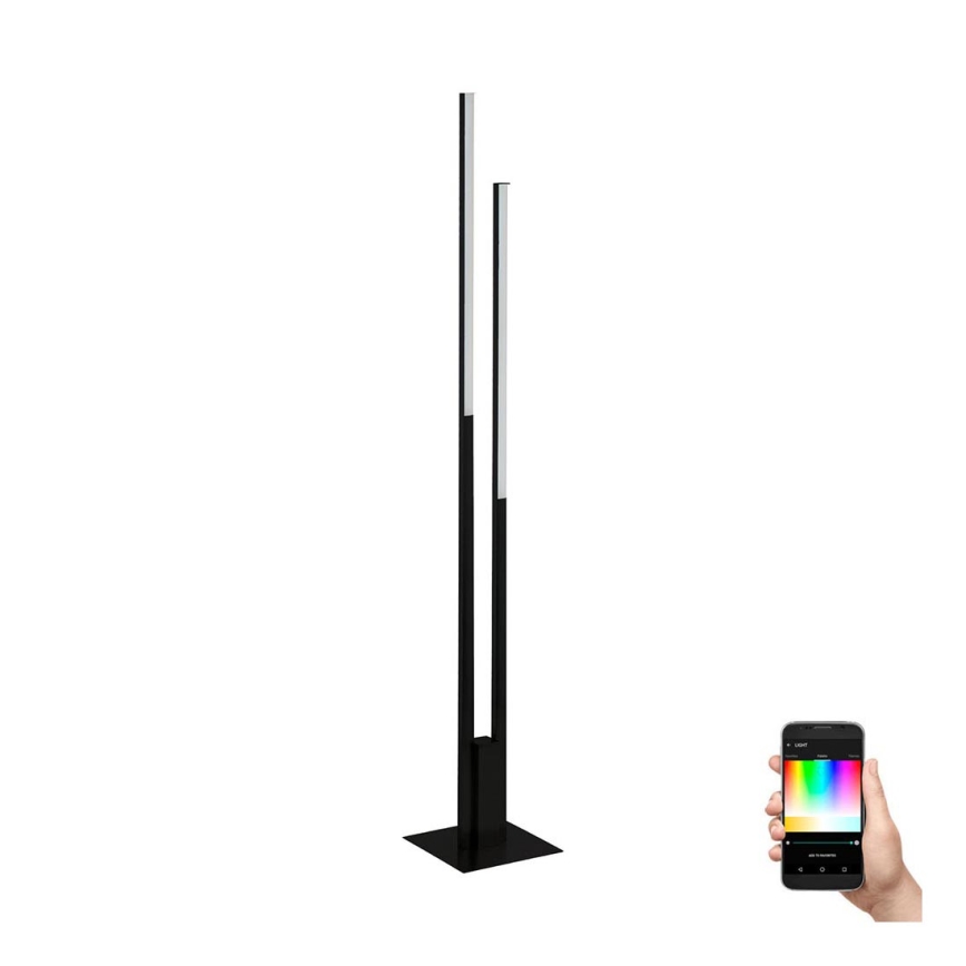 Eglo - LED RGBW Dimbar golvlampa 2xLED/16W/230V svart ZigBee