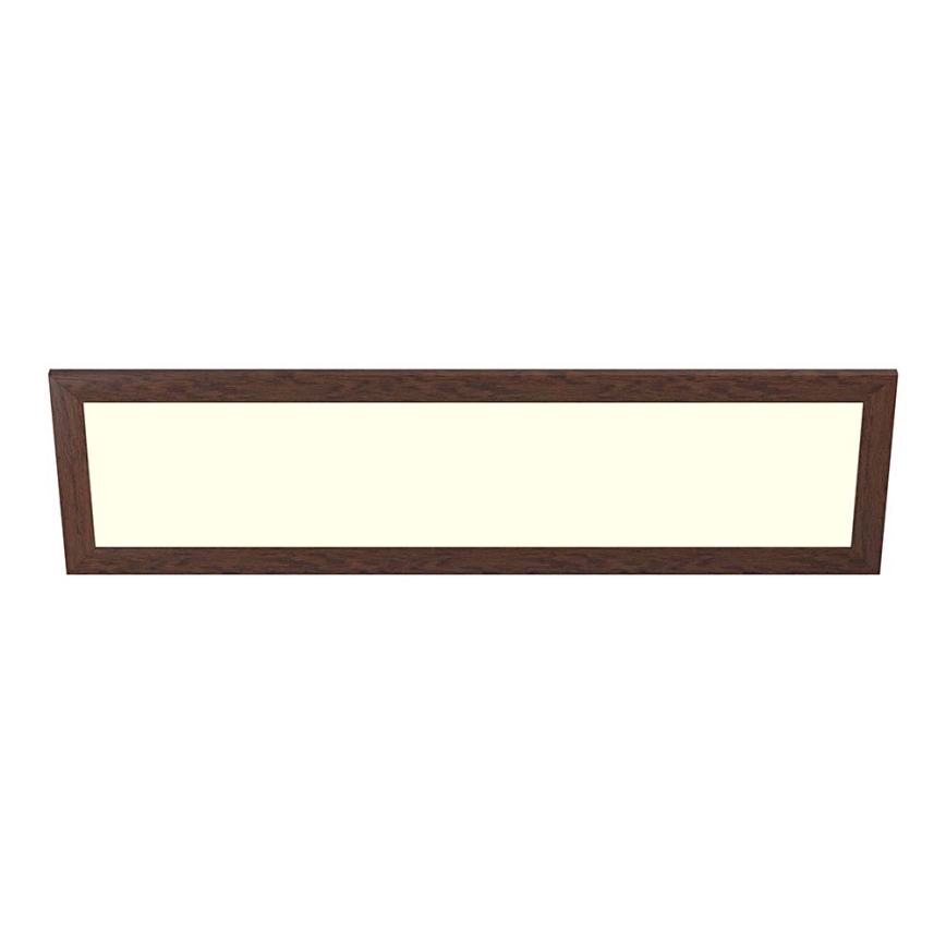 Eglo - LED RGBW dimbar ytmonterad panel SALOBRENA-C WOOD LED/34W/230V 2700-6500K 34x124 cm mörkbrun + fjärrkontroll