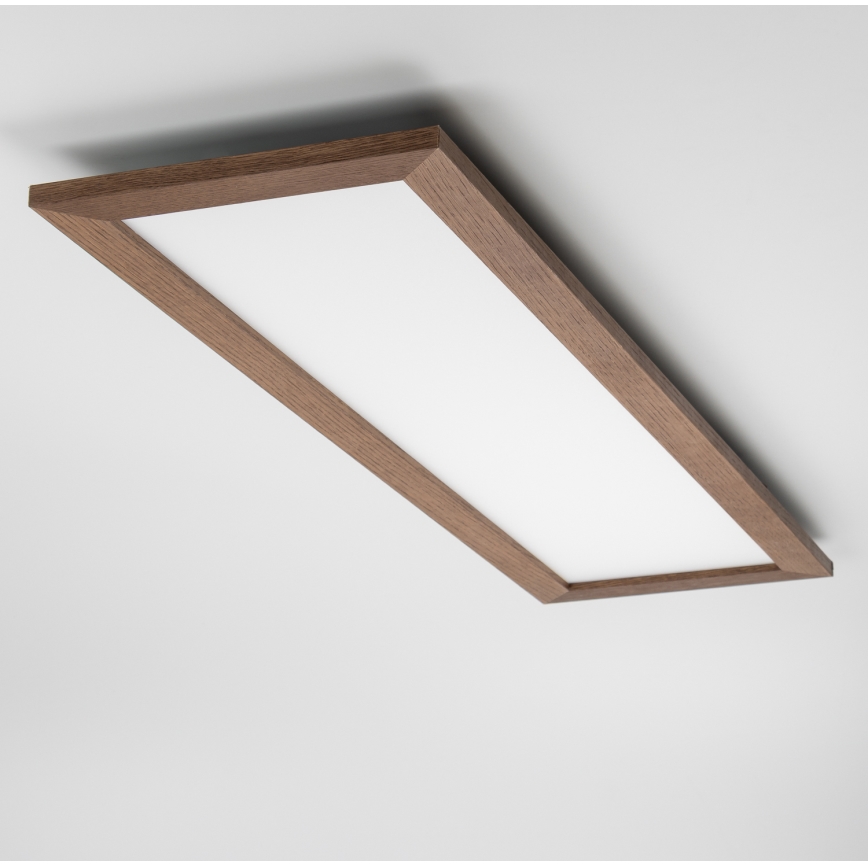Eglo - LED RGBW dimbar ytmonterad panel SALOBRENA-C WOOD LED/34W/230V 2700-6500K 34x124 cm mörkbrun + fjärrkontroll