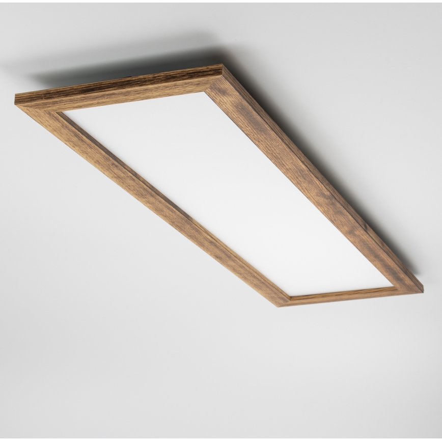 Eglo - LED RGBW Ljusreglerad fäst/infälld panel SALOBRENA-C WOOD LED/34W/230V 2700-6500K 34x124 cm brun + fjärrkontroll