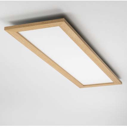 Eglo - LED RGBW Ljusreglerad fäst/infälld panel SALOBRENA-C WOOD LED/34W/230V 2700-6500K 34x124 cm brun + fjärrkontroll