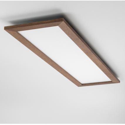Eglo - LED RGBW Ljusreglerad fäst/infälld panel SALOBRENA-C WOOD LED/34W/230V 2700-6500K 34x124 cm mörkbrun + fjärrkontroll