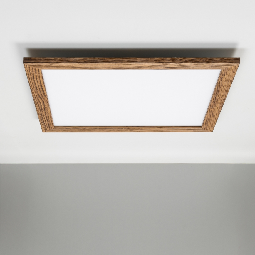 Eglo - LED RGBW Ljusreglerad fäst panel SALOBRENA-C WOOD LED/30,5W/230V 2700-6500K 64x64 cm brun + fjärrkontroll