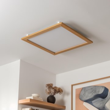Eglo - LED RGBW Ljusreglerad fäst panel SALOBRENA-C WOOD LED/34W/230V 2700-6500K 64x64 cm brun + fjärrkontroll