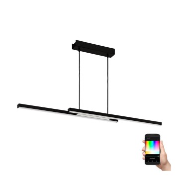 Eglo - LED RGBW ljusreglerad Ljuskrona med upphängningsrem  LED/32W/230V svart ZigBee