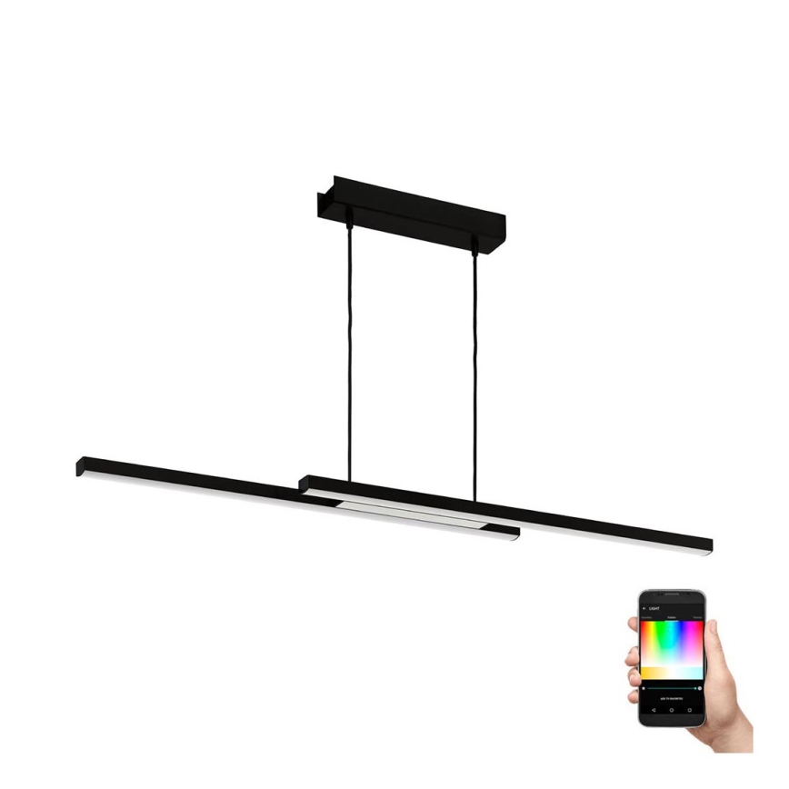 Eglo - LED RGBW ljusreglerad Ljuskrona med upphängningsrem  LED/32W/230V svart ZigBee