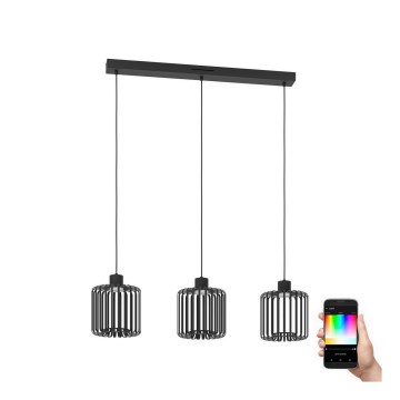 Eglo - LED RGBW Ljusreglerad ljuskrona på textilsladd 3xLED/3,7W/230V 2700-6500K