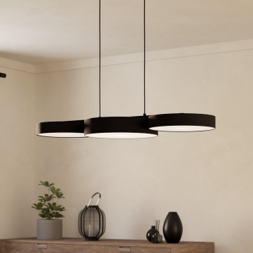 Eglo - LED RGBW Ljusreglerad ljuskrona på textilsladd 3xLED/7,5W/230V 2700-6500K svart