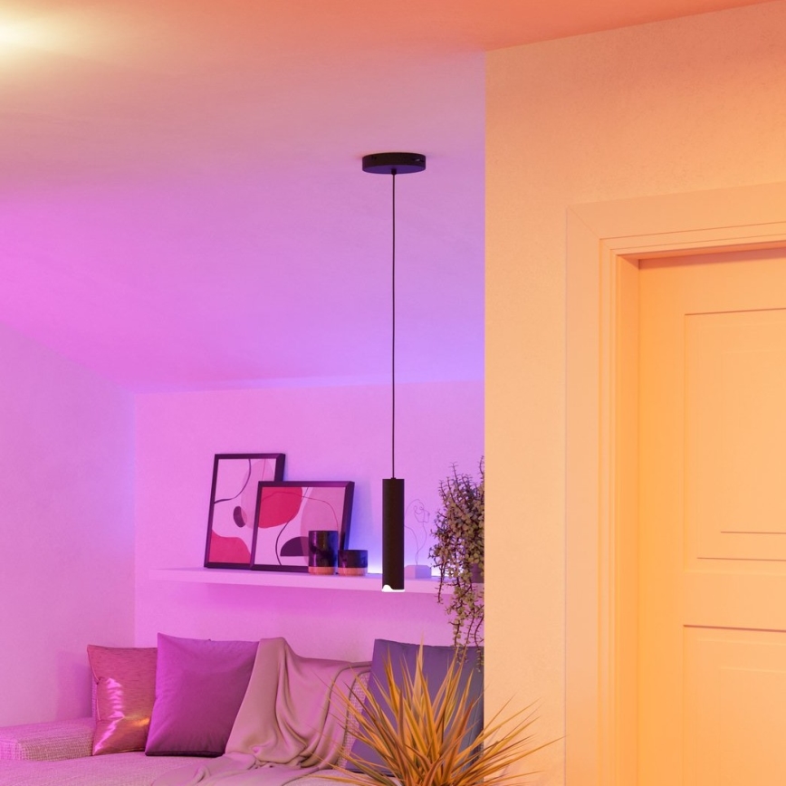 Eglo - LED RGBW Ljusreglerad ljuskrona på textilsladd LED/3,7W/230V 2700-6500K svart