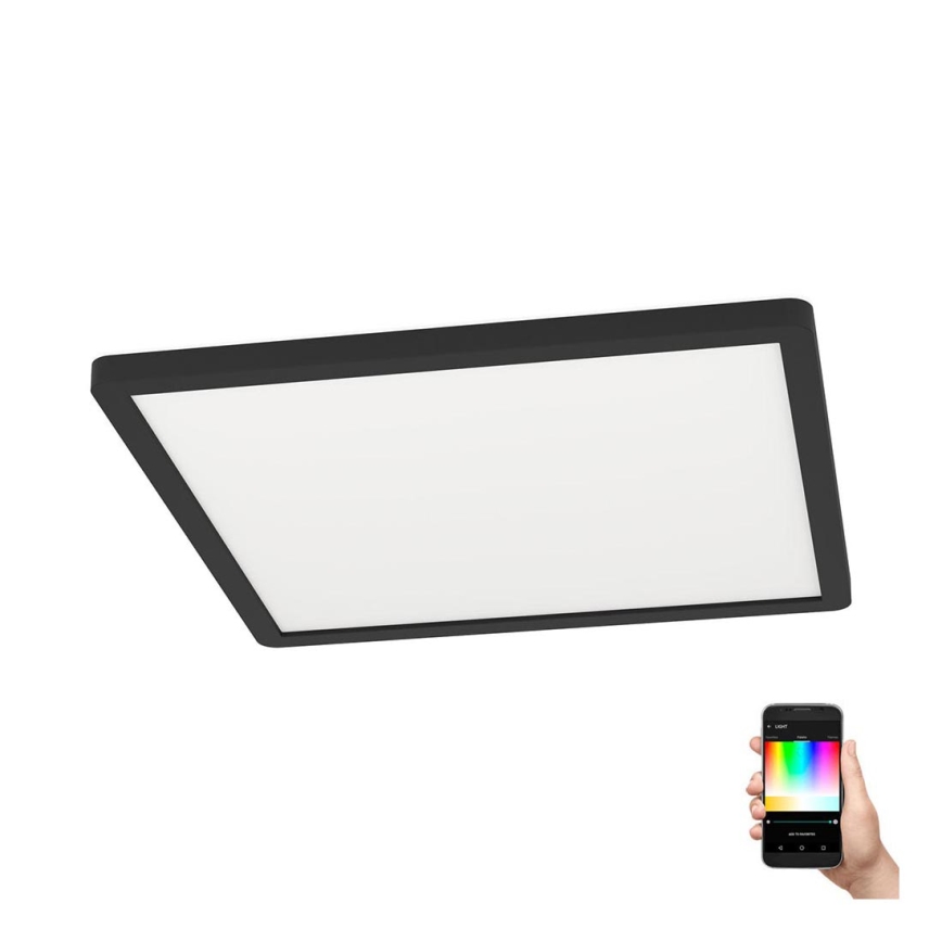 Eglo - LED RGBW ljusreglerad taklampa  LED/14,6W/230V svart ZigBee