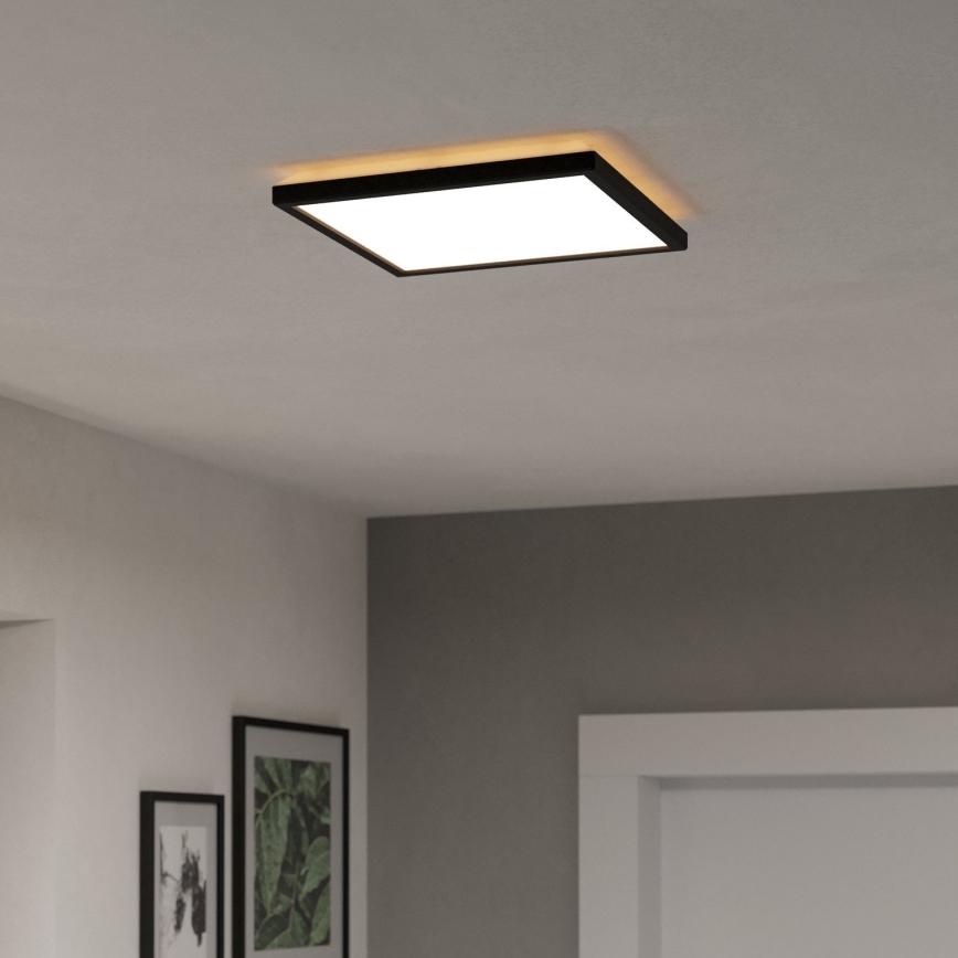 Eglo - LED RGBW Ljusreglerad vägglampa för badrum LED/13,4W/230V 2700-6500K 29x29 cm IP44 svart