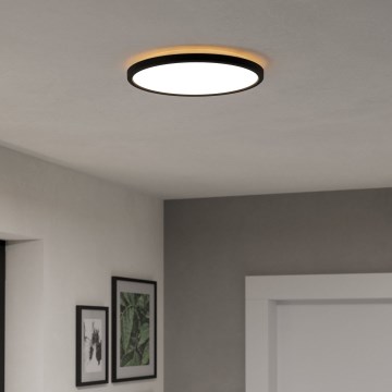 Eglo - LED RGBW Ljusreglerad vägglampa för badrum LED/13,9W/230V 2700-6500K diameter 30 cm IP44 svart ZigBee