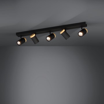 Eglo - LED spotlight 5xGU10/4,5W/230V 3000K svart/brun