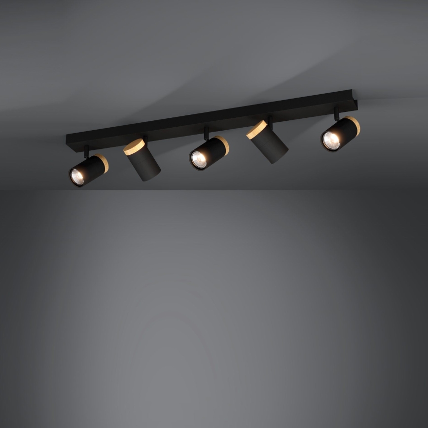 Eglo - LED spotlight 5xGU10/4,5W/230V 3000K svart/brun