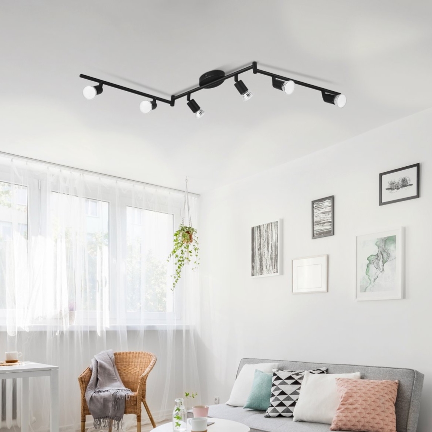 Eglo - LED spotlight 6xGU10/2,8W/230V 3000K svart
