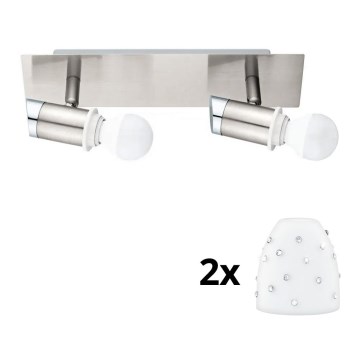 Eglo - LED spotlight MY CHOICE 2xE14/4W/230V matt krom/vit