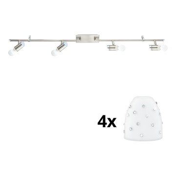 Eglo - LED spotlight MY CHOICE 4xE14/4W/230V  matt krom/vit