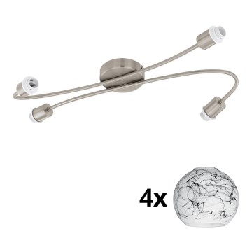 Eglo - LED spotlight MY CHOICE 4xE14/4W/230V matt krom/vit/svart