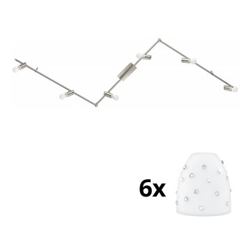Eglo - LED spotlight MY CHOICE 6xE14/4W/230V matt krom/vit